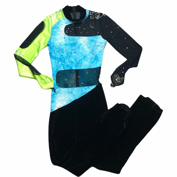 Dance Sophisticates Velvet & Mesh Dance Pant Suit - Picture 1 of 15